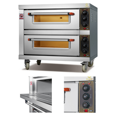 110v Peralatan Kue Komersial 3 Dek 6 Nampan Propana Luar Ruangan 500 Derajat Gas Listrik Baking Oven