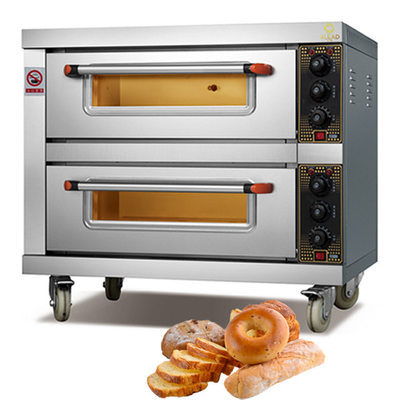 110v Peralatan Kue Komersial 3 Dek 6 Nampan Propana Luar Ruangan 500 Derajat Gas Listrik Baking Oven