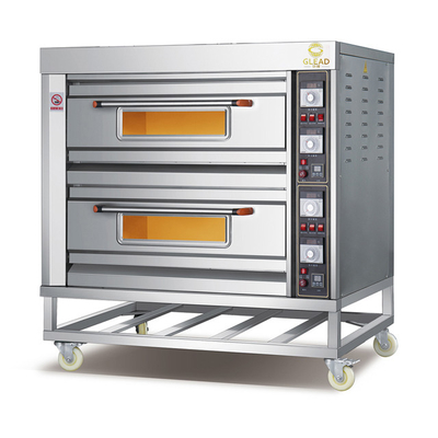 Komersial 16 Pizza 5 Burner Kompor Gas Dengan Pengawal Saj Wood Painting Liners Speed ​​Oven