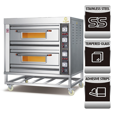 Komersial 16 Pizza 5 Burner Kompor Gas Dengan Pengawal Saj Wood Painting Liners Speed ​​Oven