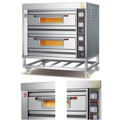 Komersial 16 Pizza 5 Burner Kompor Gas Dengan Pengawal Saj Wood Painting Liners Speed ​​Oven