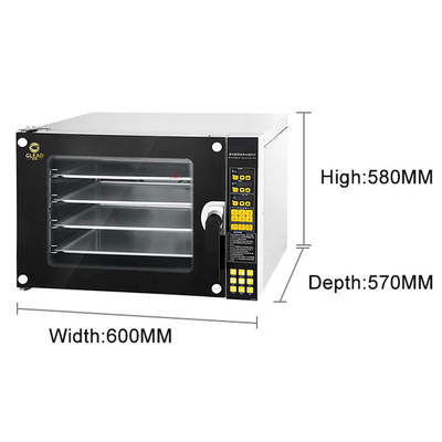 Konveksi 4 Piring Kompor Listrik Oven Udara Panas Kontrol Digital Untuk Kuas Pizza Mincrowave Mini