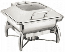 400x440x300mm Peralatan Masak Komersial 6L 2/3 Rectangle Chafer W/O Frame Sliver Warna