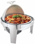 6.0L Round Roll Top Chafer With Show Sliver Warna untuk memasak prasmanan