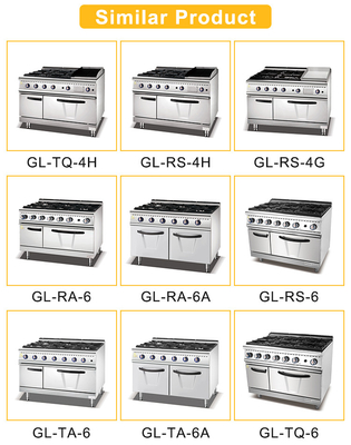 Peralatan Masak Restoran Gas Komersial Kompor &amp; Grill &amp; Oven 4-Burner