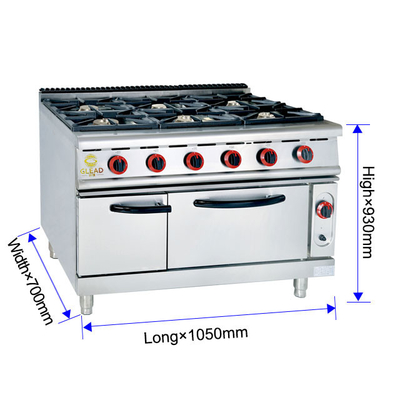 Rentang 6-burner dengan Oven / Cabinet GL-RS/TQ-6 Gas Oven dengan konsumsi NG/LPG