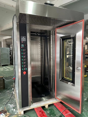 16 Tray Gas Komersial Bakery Oven Rotary Oven Operasi Mudah dengan Tegangan 380V/50Hz