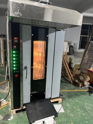 16 Tray Gas Komersial Bakery Oven Rotary Oven Operasi Mudah dengan Tegangan 380V/50Hz
