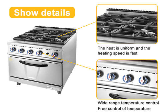 Peralatan Masak NG/LPG dari Baja Berastain GL-RS-4H dengan Koneksi R13/4