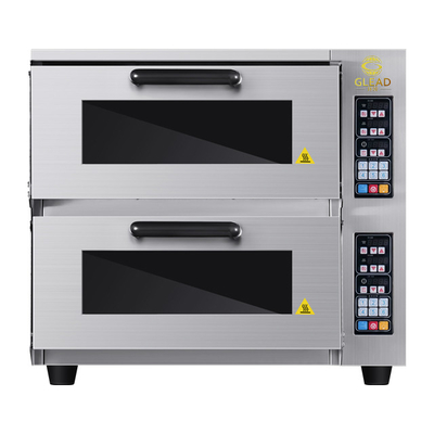 Mesin Pembuat Pizza/Roti 2 Lapisan Listrik Produksi Komersial Oven 220-240V 50HZ