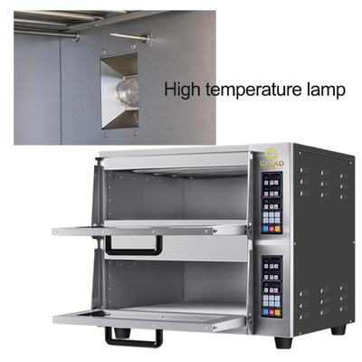 Produktivitas 2 Lapisan Peralatan Bakar Listrik 5kw Daya A Pizza/Oven Roti