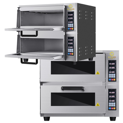 Produktivitas 2 Lapisan Peralatan Bakar Listrik 5kw Daya A Pizza/Oven Roti