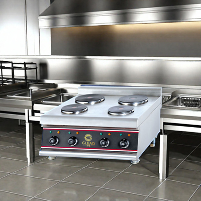 Heavy Duty Square Cooking Plate Gas/Listrik Peralatan Restoran 0-300.C Jangkauan Temp