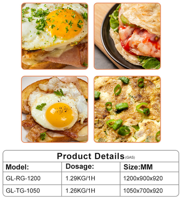 Komersial stainless steel gas griddle dengan lemari peralatan dapur makanan 2/3 datar 1/3 alur