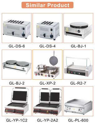 Komersial stainless steel gas griddle dengan lemari peralatan dapur makanan 2/3 datar 1/3 alur