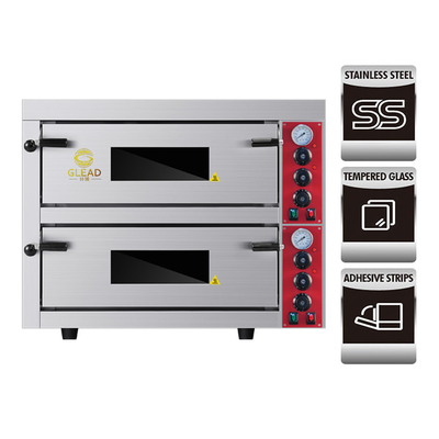 Komersial Pizza Baking Oven dengan 9kW Power 3N-380V/220-240V Voltage 115KG Berat.
