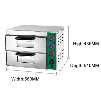 Peralatan dapur toko roti komersial listrik dengan ukuran dalam 400*400*150mm*2 dek