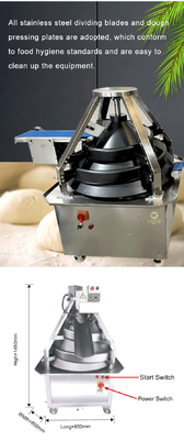 Efisiensi Stainless Steel 304 Bakery Production Line Continuous Dough Divider 380V 50HZ Tegangan