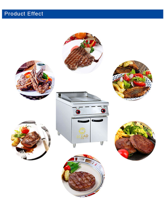 Peralatan Masakan Dapur Komersial 12.5kw Rentang Daya Grill Listrik Baja Karet Berat