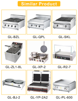 Kapasitas Tangki Besar Peralatan Dapur Makanan Cepat untuk Konsumsi Gas LPG/NG 1.58/2.28KgGasPastaCookerWithCabinet/h