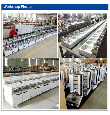 800×900×850 70 Peralatan dapur makanan cepat saji stainless steel untuk produksi volume tinggi