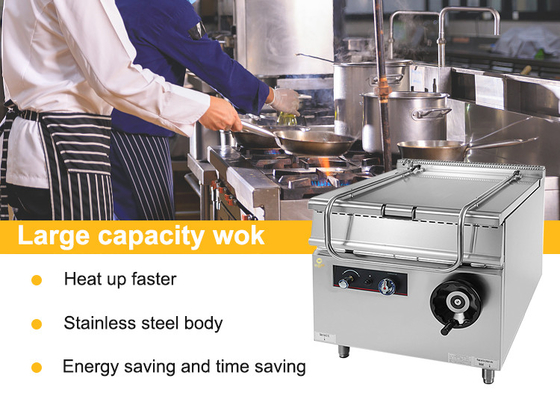 Peralatan masak restoran dengan kapasitas 80L dan catu daya LPG/NG dari baja tahan karat
