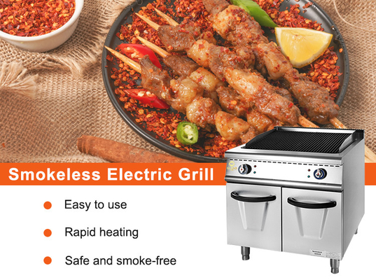 Grill Gas Komersial Dengan Lemari 17L LPG/NG Konsumsi Gas Stainless Steel Cooker