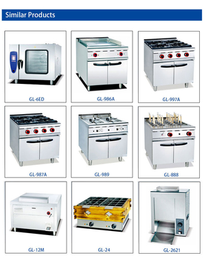 17 LPG/NG GL RH Gas Grill Dengan Kabinet R13/4 Koneksi 1.2/1.76Kg/h Konsumsi gas
