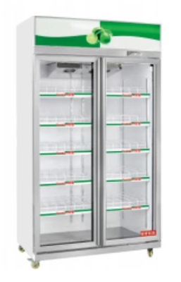 Pendinginan langsung oleh angin Lemari tampilan komersial Peralatan untuk toko 1.5kw/24h