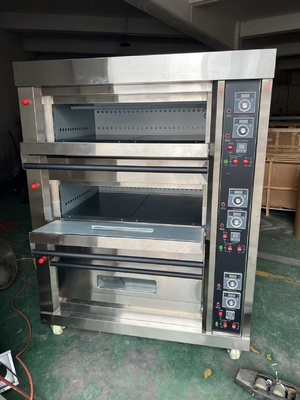 220V 50HZ Komersial Dapur Gas Deck Oven Untuk Baking Roti Kue Telur Mookcake