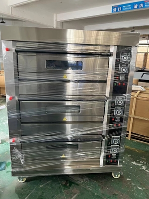 220V 50HZ Komersial Dapur Gas Deck Oven Untuk Baking Roti Kue Telur Mookcake