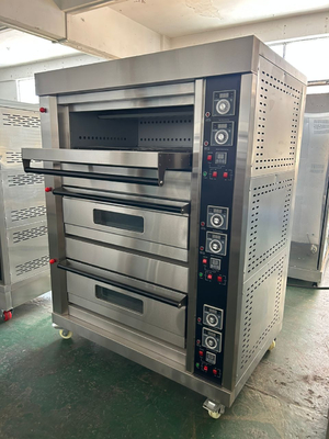 220V 50HZ Komersial Dapur Gas Deck Oven Untuk Baking Roti Kue Telur Mookcake