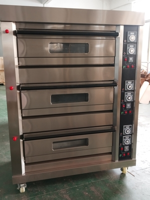 220V 50HZ Komersial Dapur Gas Deck Oven Untuk Baking Roti Kue Telur Mookcake