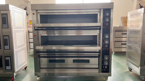 Komersial Gas Deck Oven 9 Tray Kapasitas 380kg Heavy Duty Peralatan Masak