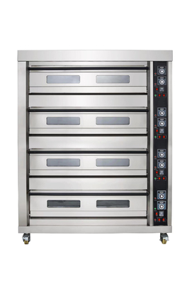 16 Tray Gas Deck Oven Untuk Bakery Roti Telur Tart Peralatan Masak Prancis 494kg 0.3KW