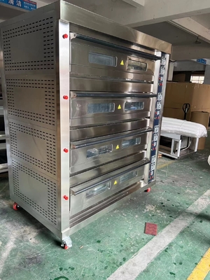 Gas Deck Oven 16-Tray Kapasitas Untuk Bakery Cooking 485g Net Weight 220V Sumber Daya