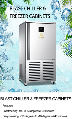 Kapasitas Peralatan Hotel Komersial Peralatan Katering Komersial -90 hingga -18 derajat Freezing Blast Chiller / freezer
