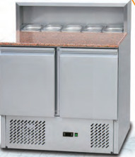 Counter Pendinginan Untuk Saladette Dengan 220V / 50Hz 2-8 ° C Jangkauan Suhu Mudah Bersih Polished Sudut