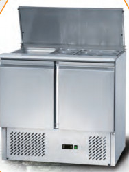 Sertifikat 1-Model Industrial Refrigeration Unit Mudah dibersihkan Refrigerated Counter Untuk Saladette