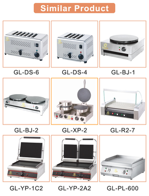 Komersial 11,7kw Gas Griddle LPG/2800Pa Peralatan Masak Cina 32kg Berat