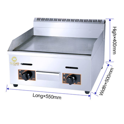 Grill Gas Profesional Untuk Dapur Komersial 11.7kw Peralatan Masak Tugas Berat