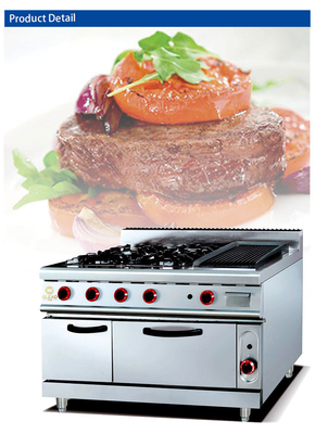 Heavy Duty 27Kw Gas Restaurant Cooker 202kg Peralatan Dapur Berskala Besar