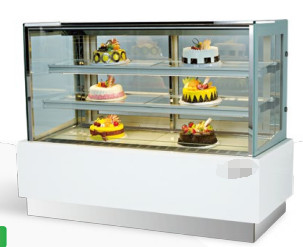 220V/50Hz Cake Showcase Peralatan pendingin Suhu 3C-10C Base Marmer / stainless steel