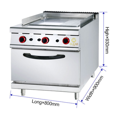 20.8Kw Gas Range Dengan 4-burner Oven Untuk Efisiensi Restoran Dapur
