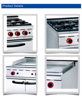 20.8Kw Gas Range Dengan 4-burner Oven Untuk Efisiensi Restoran Dapur