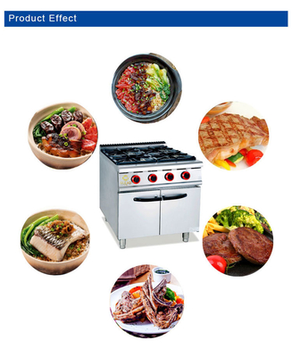20.8Kw Gas Range Dengan 4-burner Oven Untuk Efisiensi Restoran Dapur
