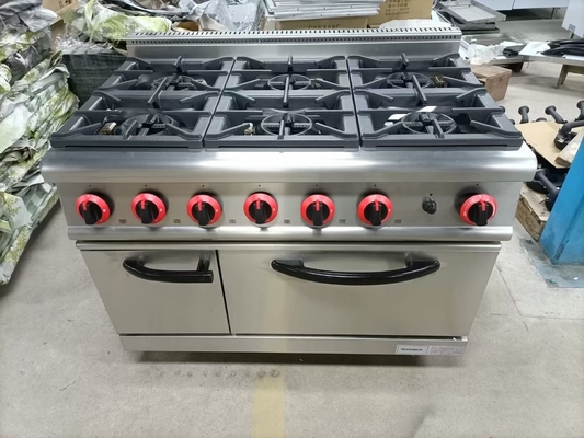 20.8kw Gas Range Peralatan Masak Dengan 4-burner Gas Oven Heavy Duty 153kg Berat Kapasitas