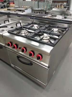 GH-987A Gas Range Dengan 4-Burner Dan Gas Oven 20.8Kw Peralatan Masak Kuat