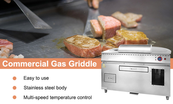 10kw Gas Teppanyaki Grill Dengan Bahan Bakar LPG Untuk Memasak Berat Di Dapur Komersial