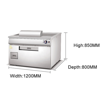 Gas Teppanyaki Peralatan Masak 10kw LPG 2800Pa Heavy Duty Grill Jepang